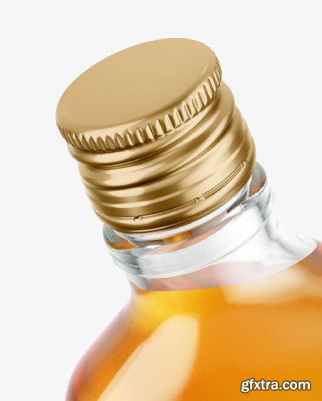 Clear Glass Bottle with Whisky Mockup 48196