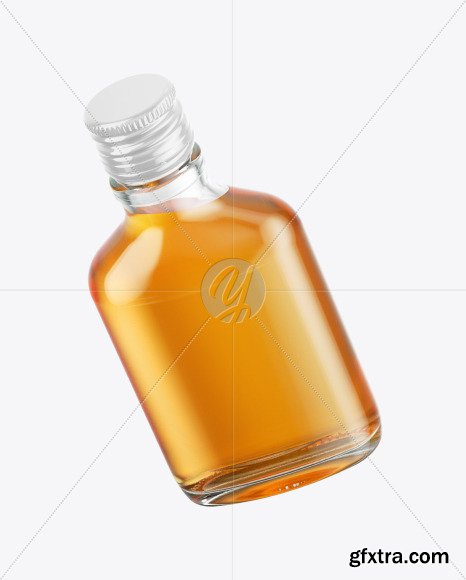 Clear Glass Bottle with Whisky Mockup 48196