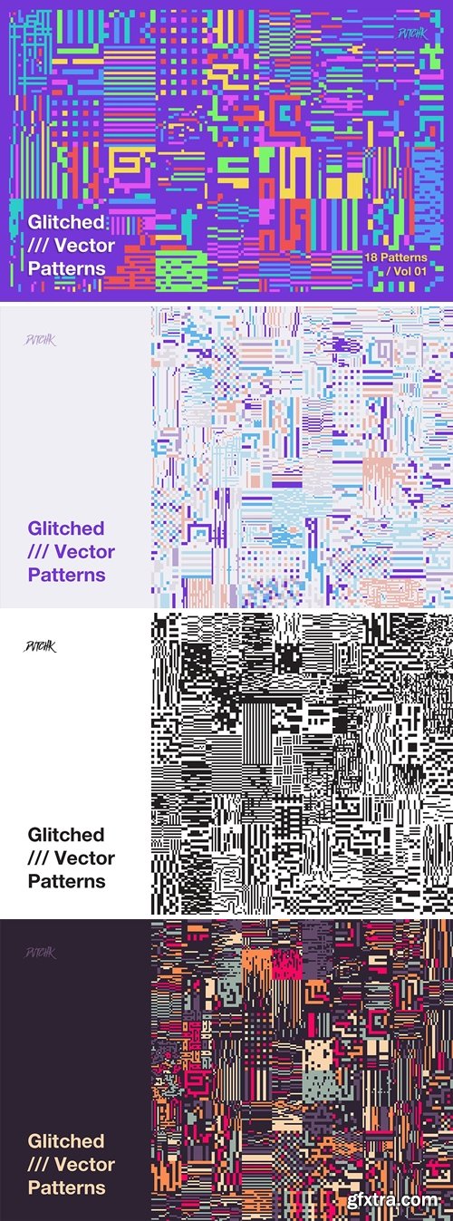 Glitched | Vector Patterns | Vol. 01