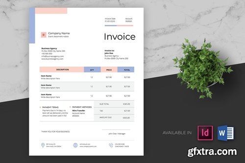 Clean and Minimal Business Invoice (Ms Word)