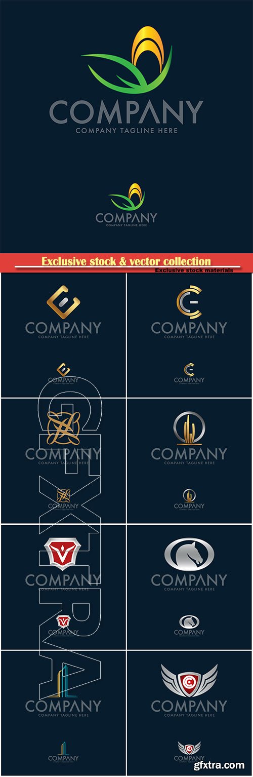 Logo vector template business set # 56