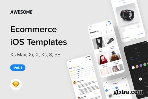 Awesome iOS UI Kit - Ecommerce Vol. 1 (Sketch)