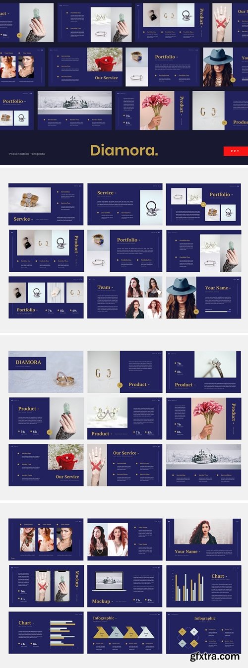 Diamora - Jewelry Powerpoint, Keynote and Google Slides Templates