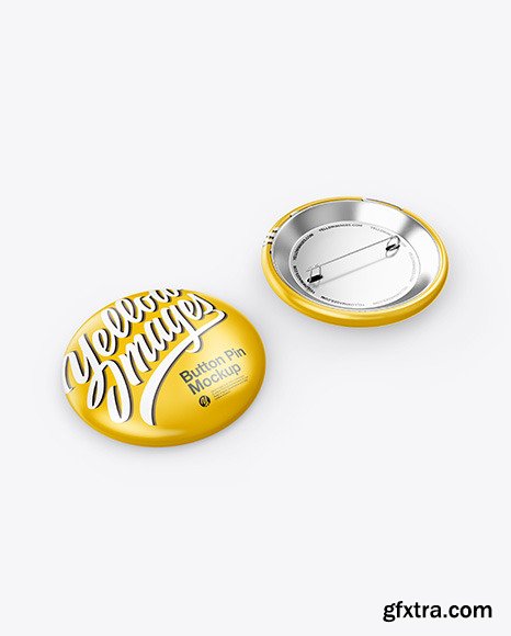 Two Circle Button Pins Mockup 48217