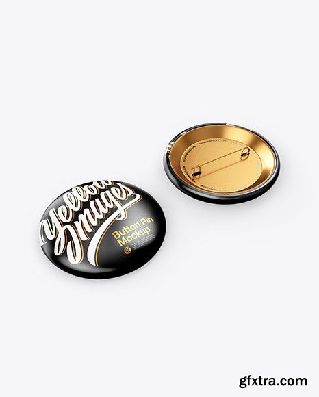 Two Circle Button Pins Mockup 48217