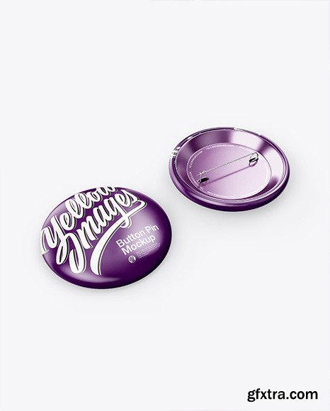 Two Circle Button Pins Mockup 48217