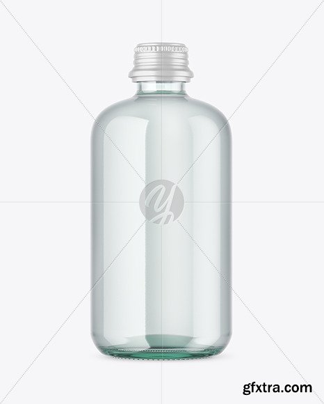 Clear Glass Bottle Mockup 48235