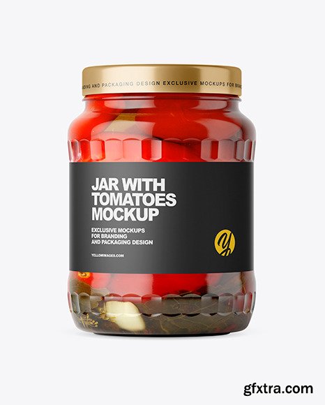 Clear Glass Jar with Tomatoes Mockup 48241