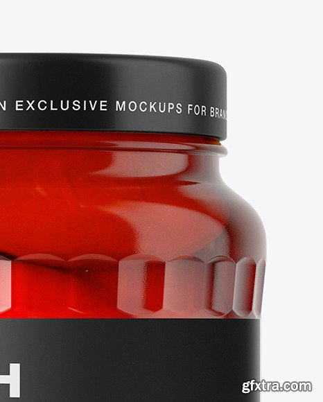 Clear Glass Jar with Tomatoes Mockup 48241