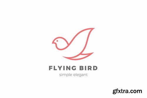 Flying Bird Logo Linear Elegant