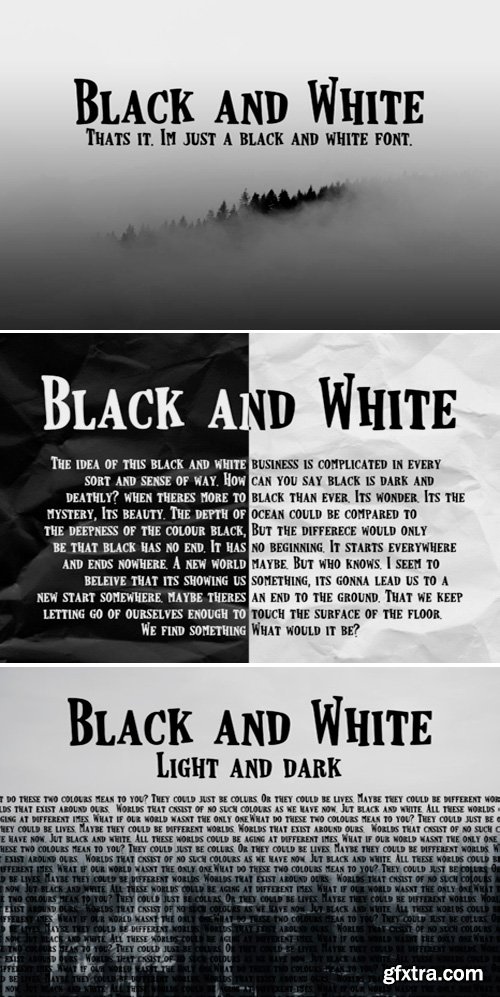 Black and White Font