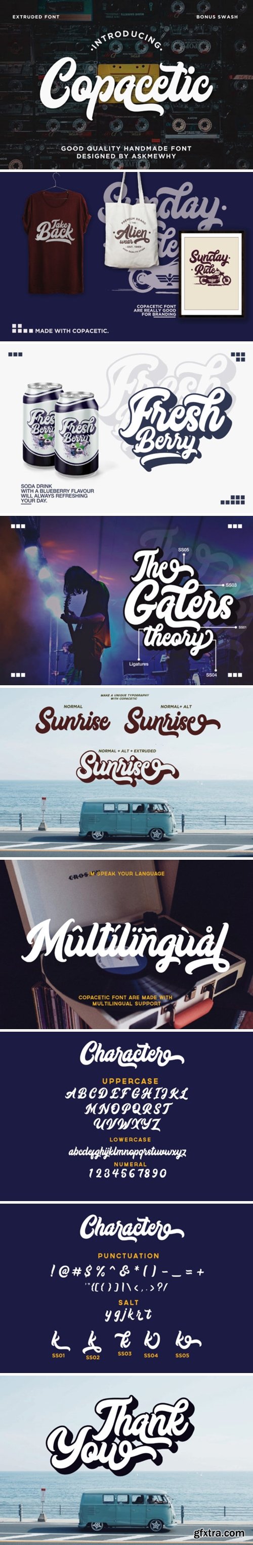 Fontbundles - Copacetic - Extruded Vintage Style Font Script 346473