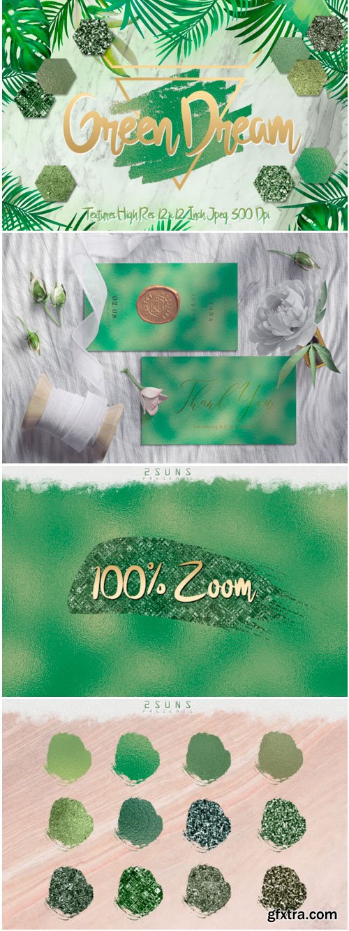 Green Dream Digital Papers Textures 1746506