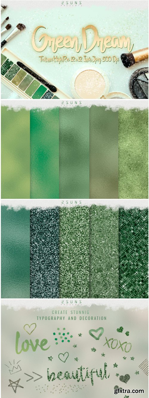 Green Dream Digital Papers Textures 1746506