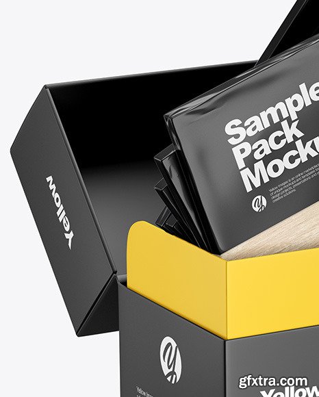 Box with Samples Packs Mockup 48246