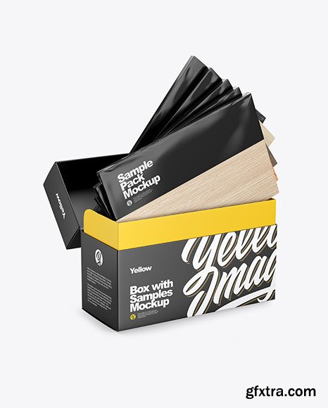 Box with Samples Packs Mockup 48246