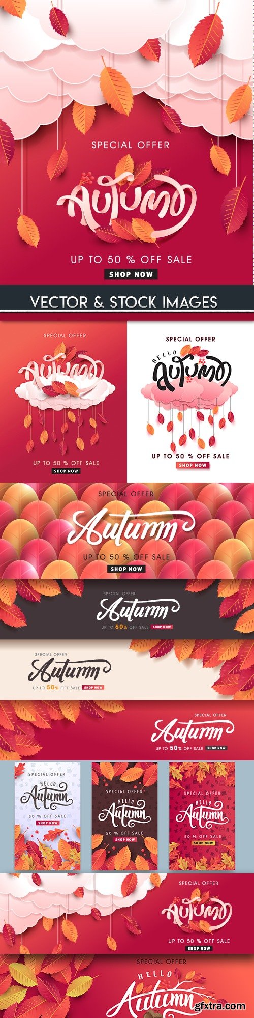 Autumn special sale and leaves design background 2