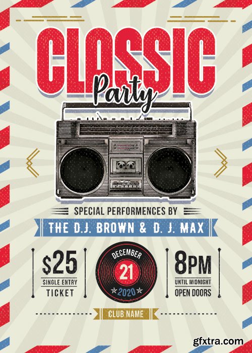 Retro Style Flyer Template PSD