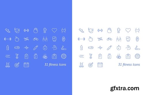 Fitness and Sport Vector Icons Set