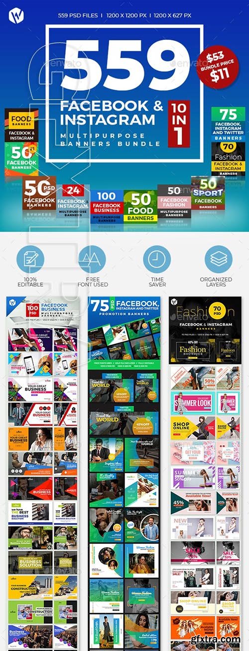 GraphicRiver - 559 Facebook & Instagram Banner Bundle 24332880