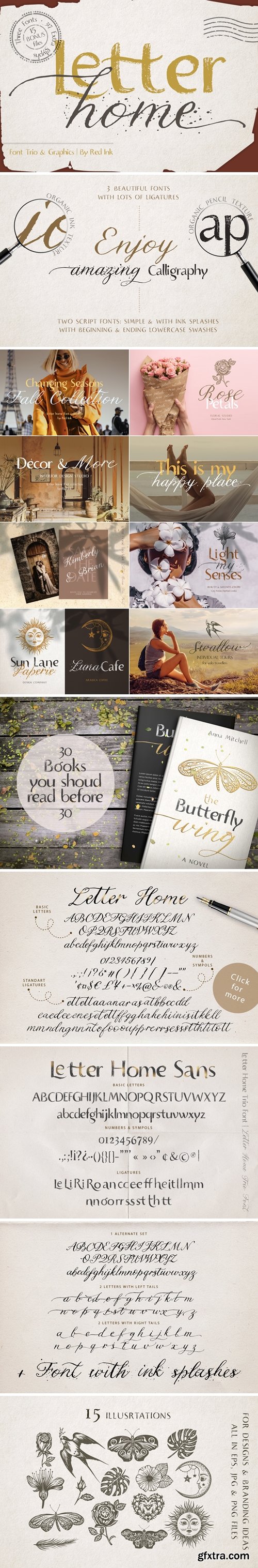 Fontbundles - Letter Home. Font Trio Graphics 345995