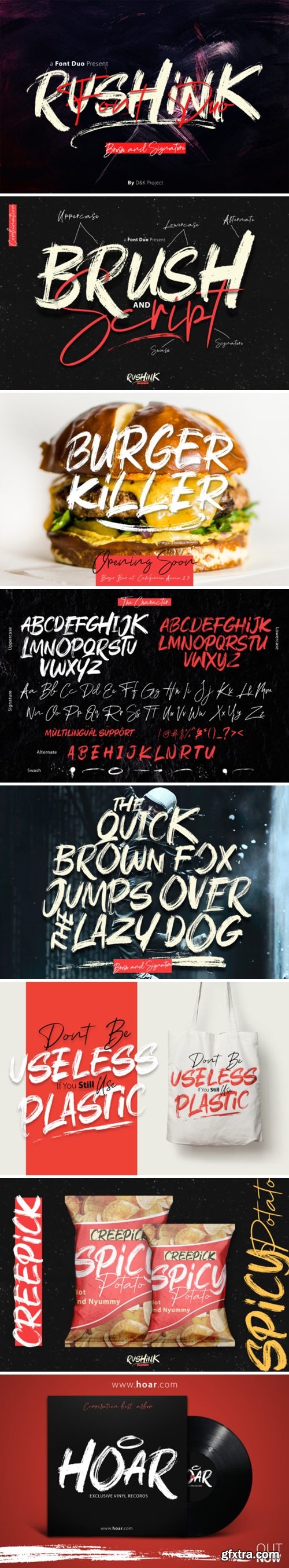 Fontbundles - Rushink Font Duo | Brush & Signature 346801