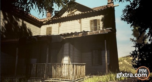 Cgtrader - UE4 Abandoned wooden house modular V02Pro Updated 009 Low-poly 3D model