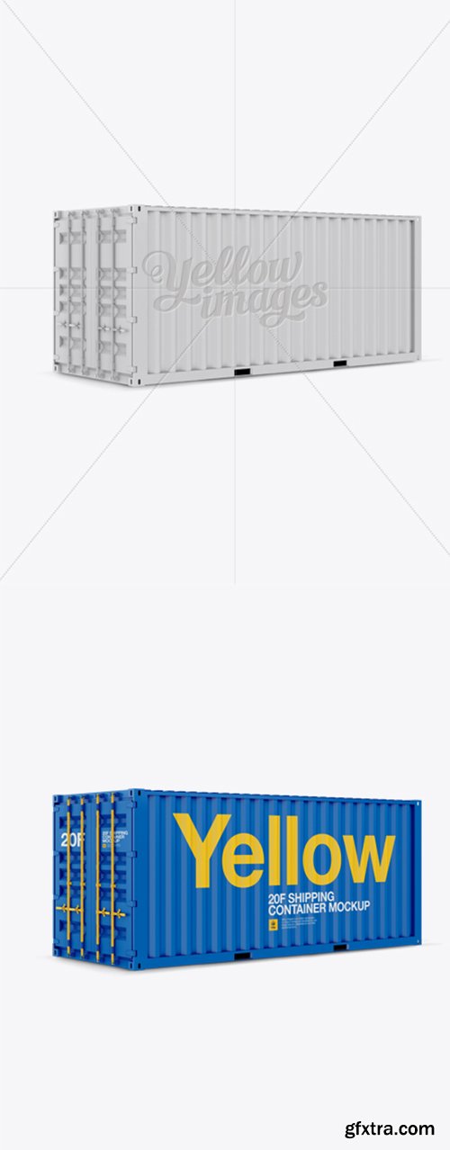 20F Shipping Container Mockup - Halfside View 13868