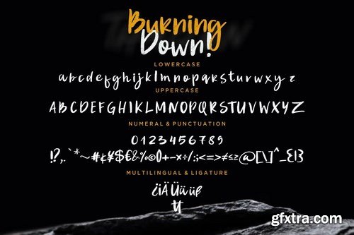 Burning Down Brush Font