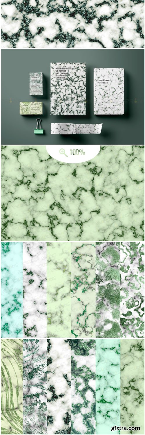 Emerald Digital Paper Marble Textures 1749846