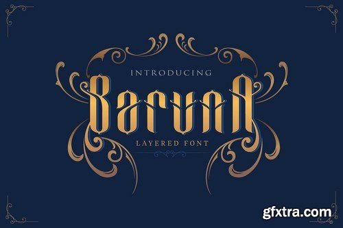 CM - Baruna - Layered font with ornament 3305783