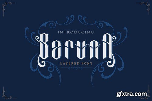 CM - Baruna - Layered font with ornament 3305783