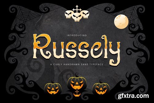 Russely - Curly Handrawn Halloween Font