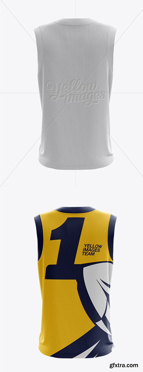 Mens V-Neck Tank Top Mockup - Back View 10995