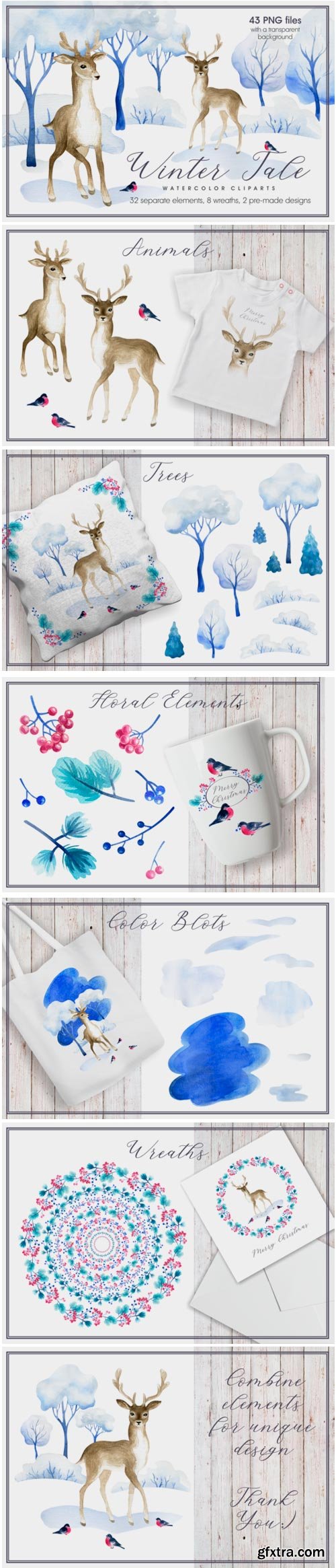 Winter Tale. Watercolor Clipart 1750281