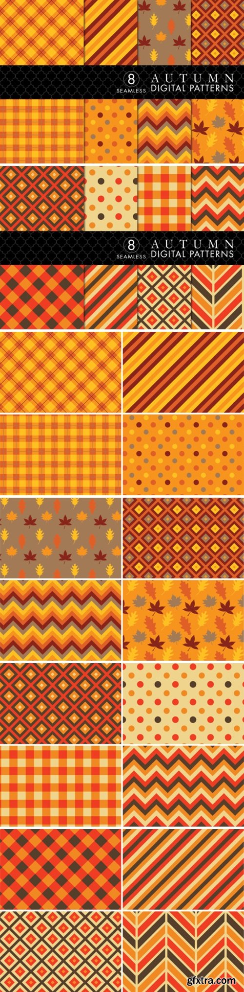 Seamless Autumn Patterns Bundle