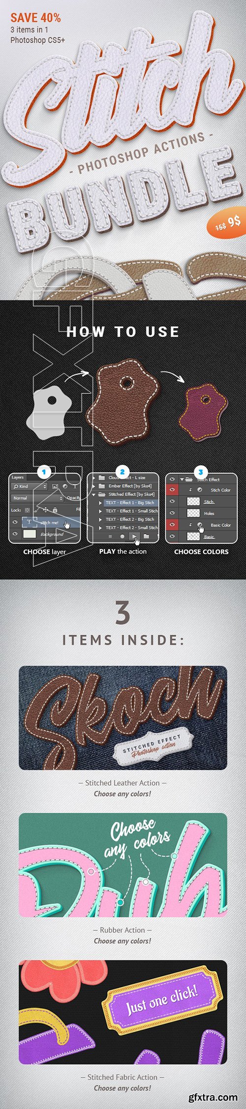 GraphicRiver - Stitched Actions Bundle 24494393