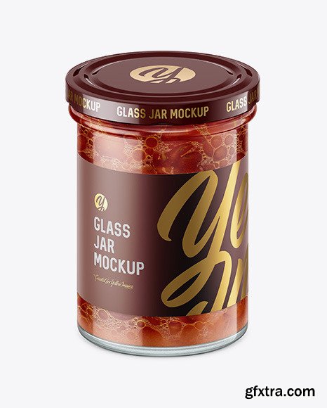 Glass Jam Jar With Screw Lid Mockup 48269