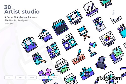 30 Artist studio Icons