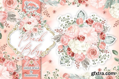 Watercolor Peach Bliss design