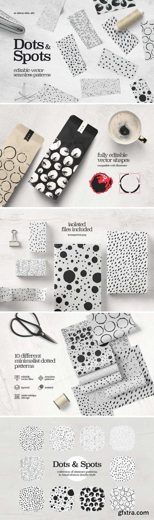 Dots and Spots Seamless Patterns