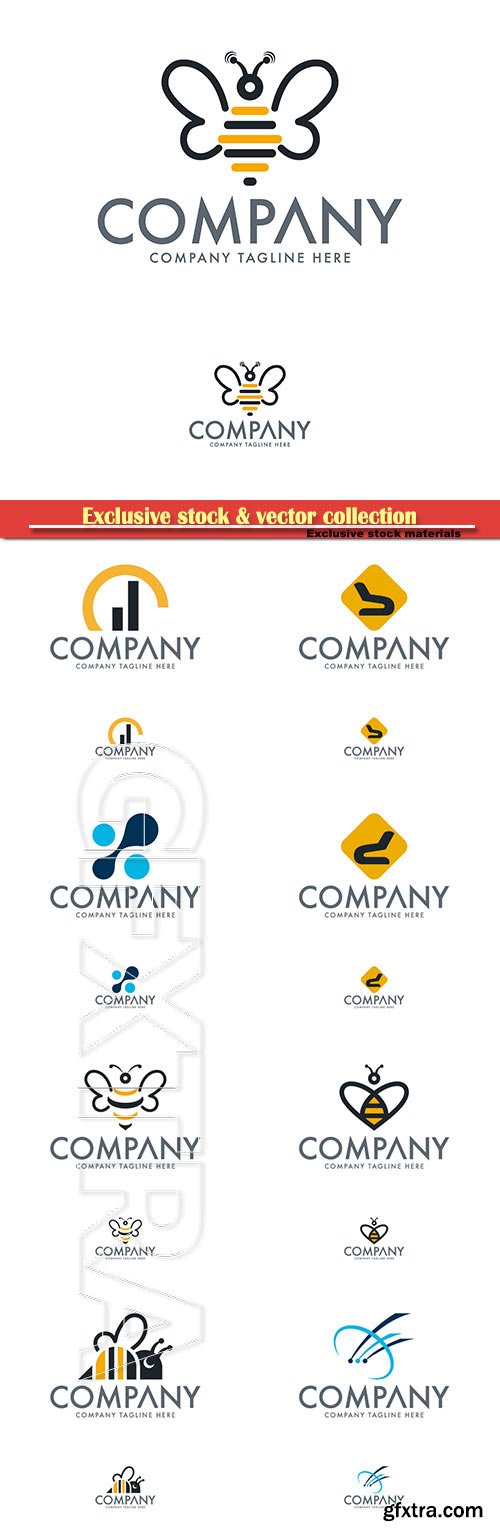 Logo vector template business set # 64