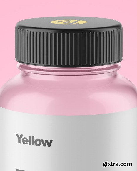 Empty Clear Glass Pills Bottle Mockup 48424