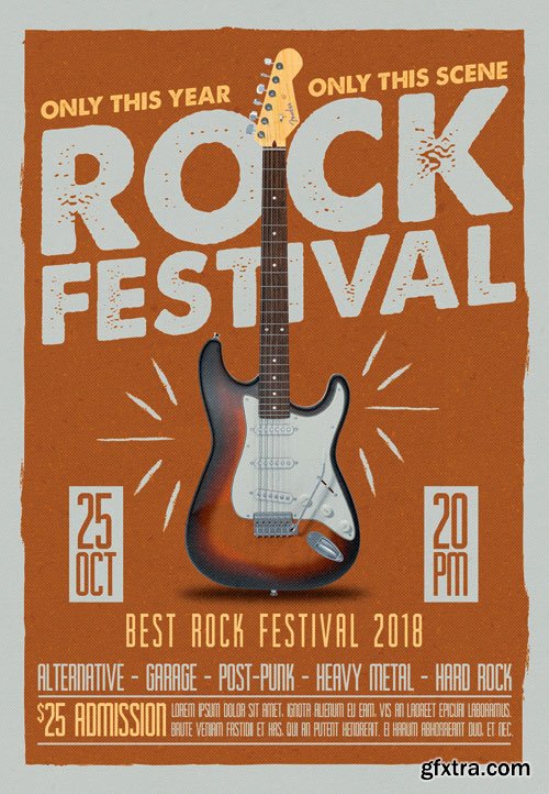 Rock fest - Premium flyer psd template