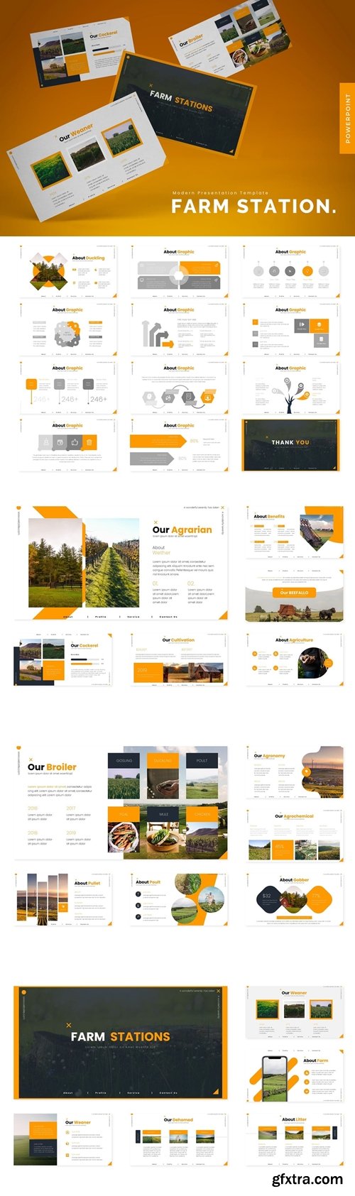 Farm Stations Powerpoint, Keynote and Google Slides Templates