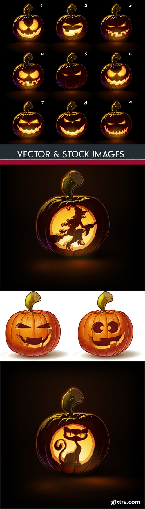 Happy Halloween pumpkin illustration collection