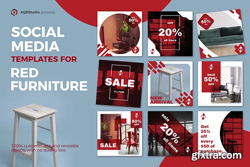 Red Furniture Media Banners