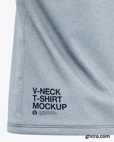 Men’s Heather V-Neck T-Shirt Mockup 48385