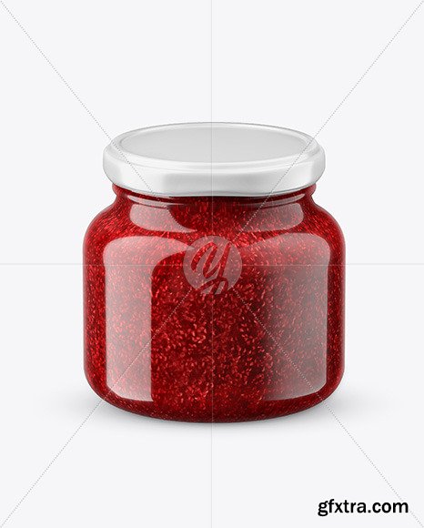 Glass Raspberry Jam Jar in Shrink Sleeve 48437