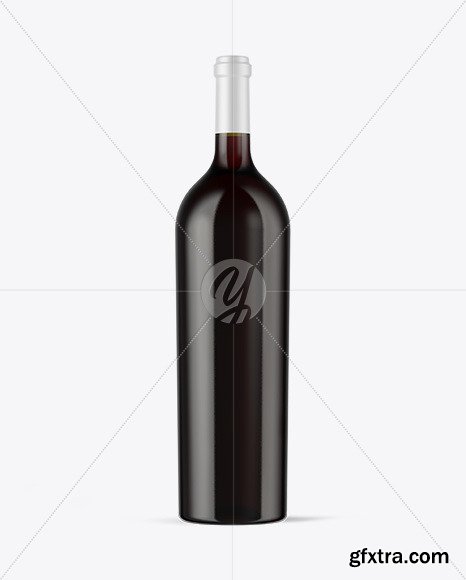 Antique Green Glass Red Wine Bottle Mockup 48440